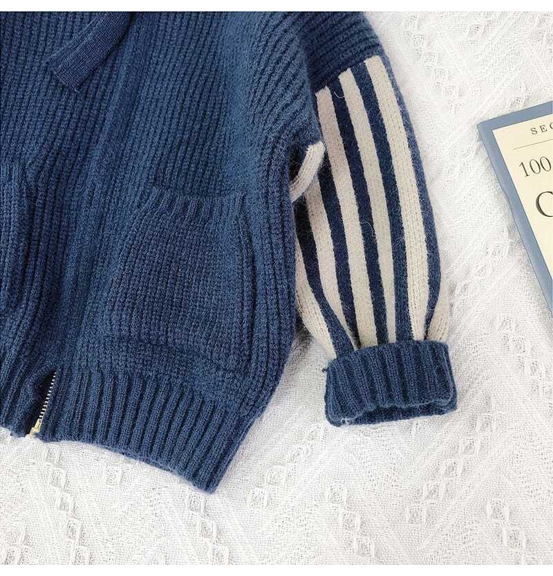 Áo khoác Cardigan họa tiết kẻ sọc thời trang mùa đông cho bé 80-150