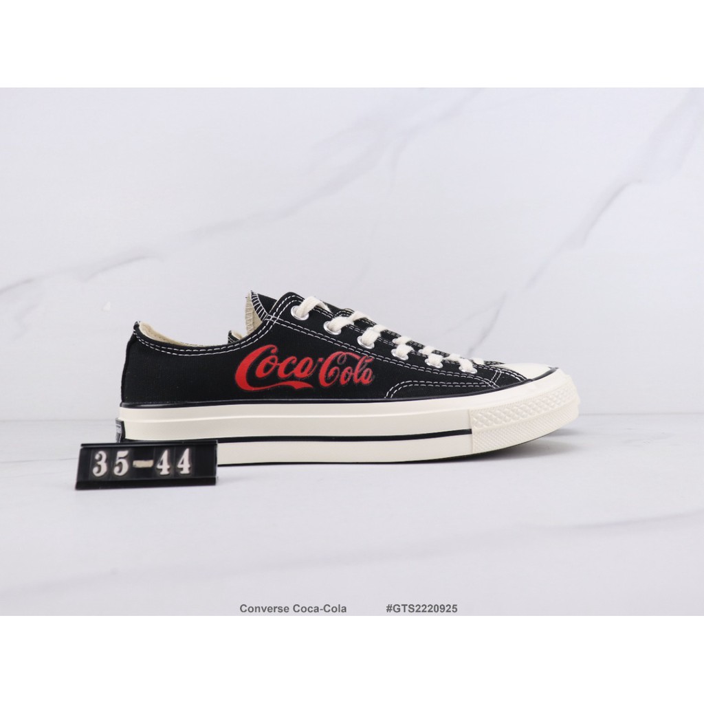 Coca-Cola Converse Coca-Cola x Converse 19s joint classic black red low-top alphabet graffiti limited canvas shoes 35-44