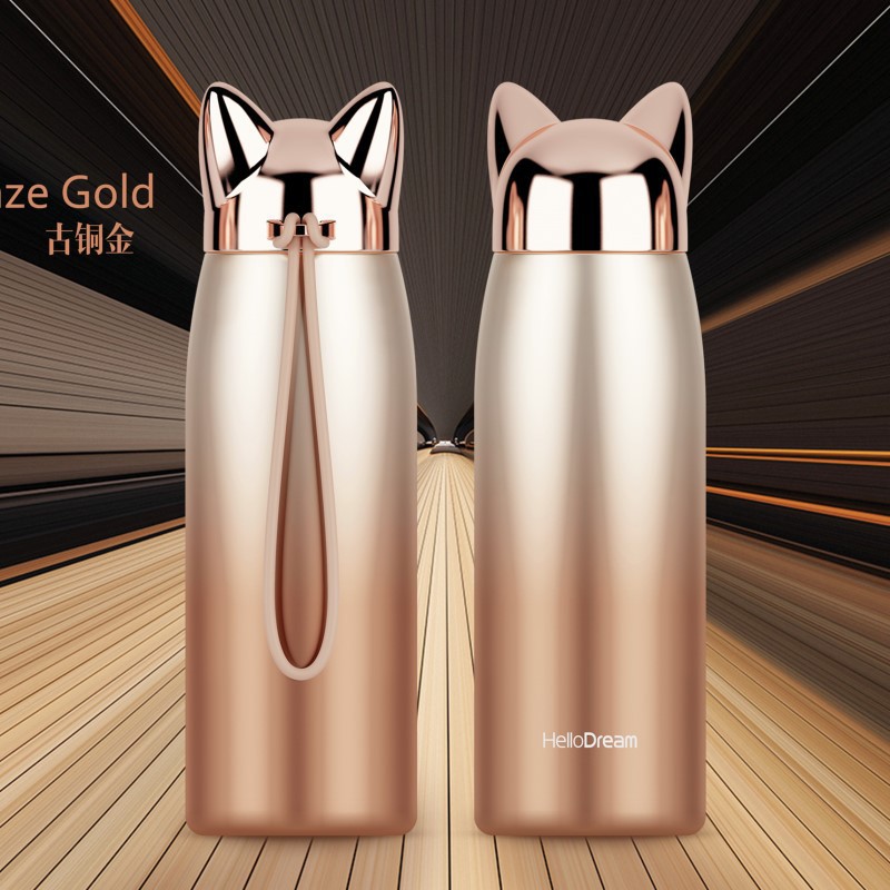 BÌNH GIỮ NHIỆT HELLO DREAM FOX ĐÁNG YÊU 300ML CHẤT LIỆU INOX304 CAO CẤP NẮP TRÁNG GƯƠNG- NHIỀU MÀU SẮC CỐC GIỮ NHIỆT