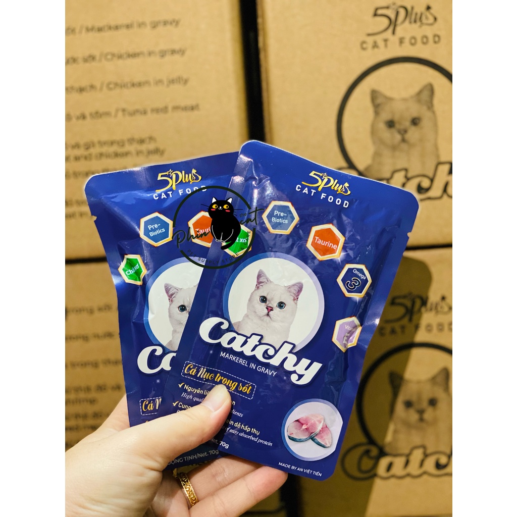 Pate 5PLUS CATCHY dành cho mèo (nhiều vị) - Gói 70gr | phinthecat