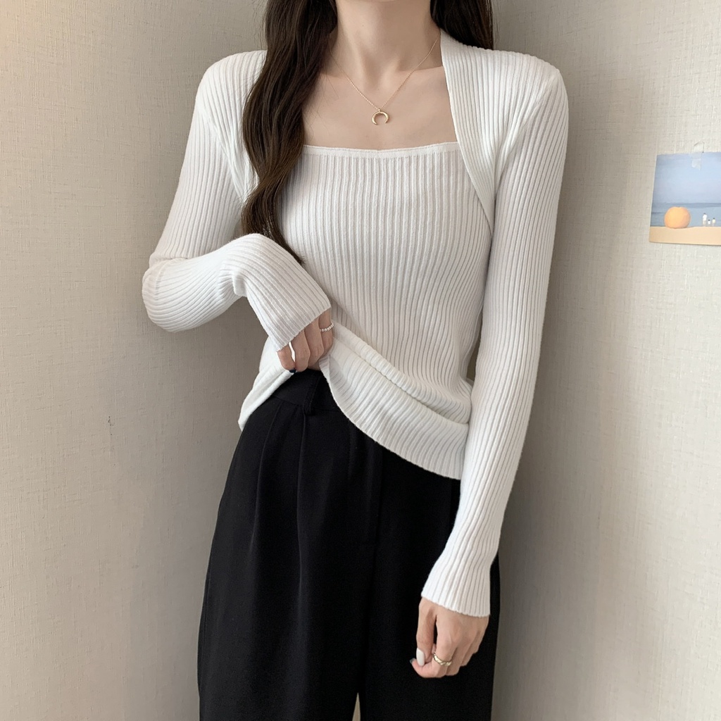 [Có sẵn] [Có ảnh video thật] Áo len cổ vuông áo len chất mịn A115 | BigBuy360 - bigbuy360.vn