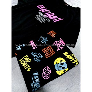 Áo thun unisex form rộng thỏ random đen