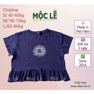 Áo thun F21 croptop vạt bèo mỏng mát vnxk