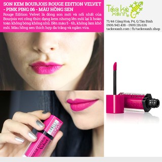 Son Kem Lì Bourjois - Pink Pong 06 - Hồng Sen