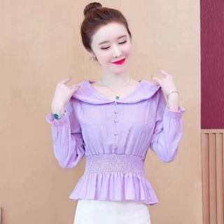 Áo kiểu nữ bo eo, chất đũi mềm mại, siêu tôn dáng