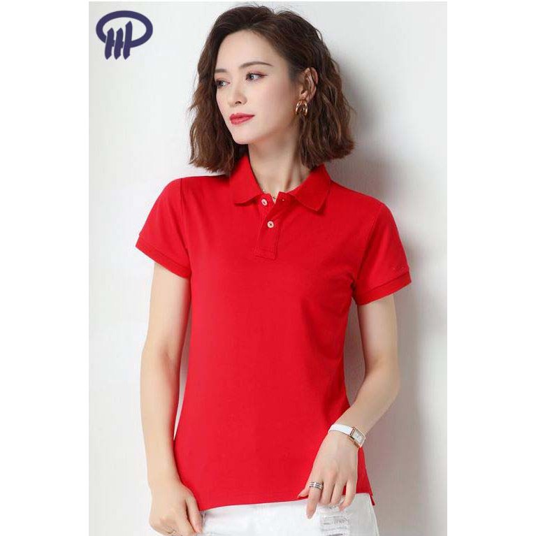 Phúc An - Áo thun Polo trơn nữ có cổ 4054 có size lớn (big size)