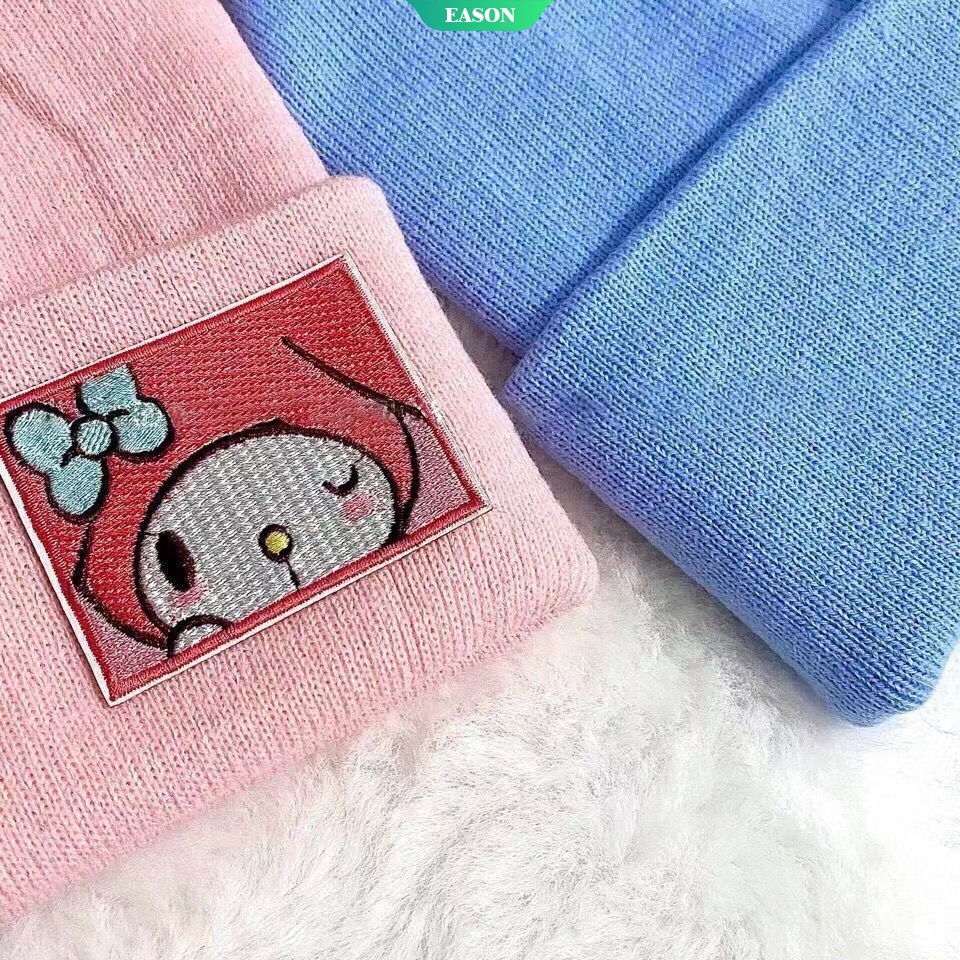 SANRIO Nón Len Giữ Ấm Mùa Đông In Hình Kuromi Dễ Thương Cho Cặp Đôi