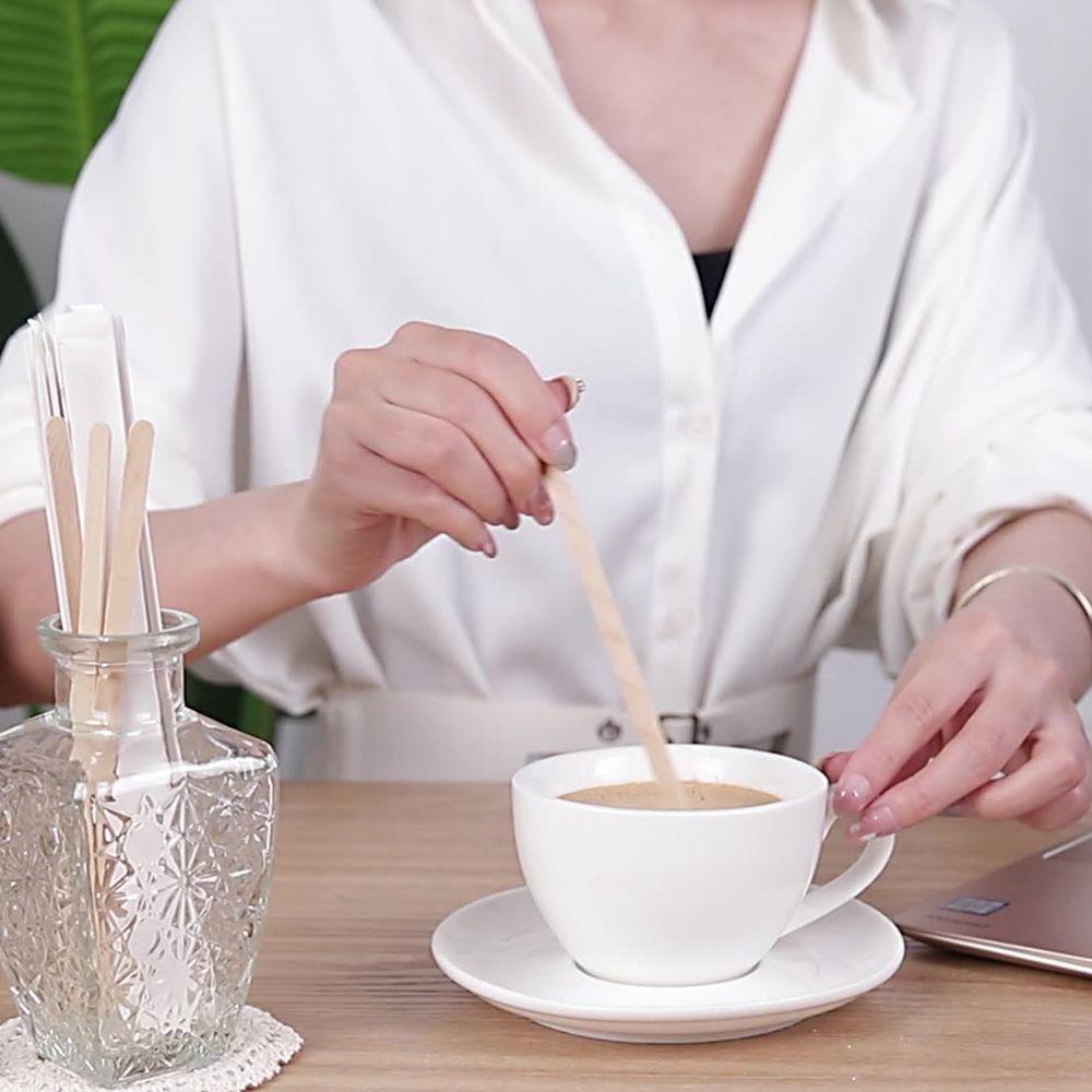 Bộ 100 Que Gỗ Khuấy Đồ Uống Nóng Lạnh Phân Hủy Sinh Học