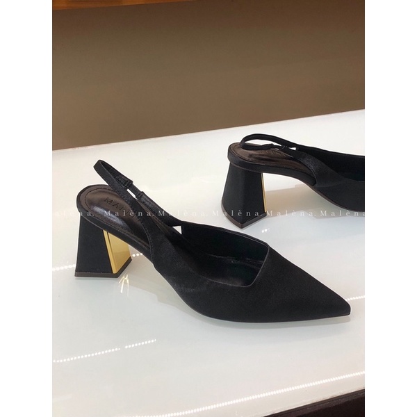Giày slingback Malena mũi nhọn dáng đế xéo cao 7cm
