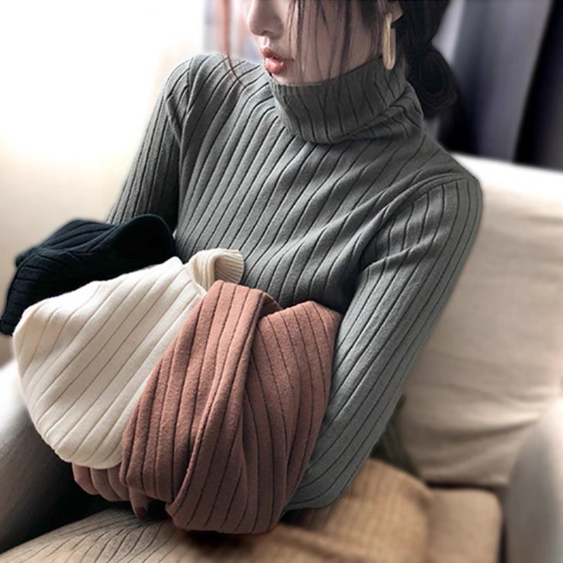 MS276 Áo len nữ cao cổ gân to