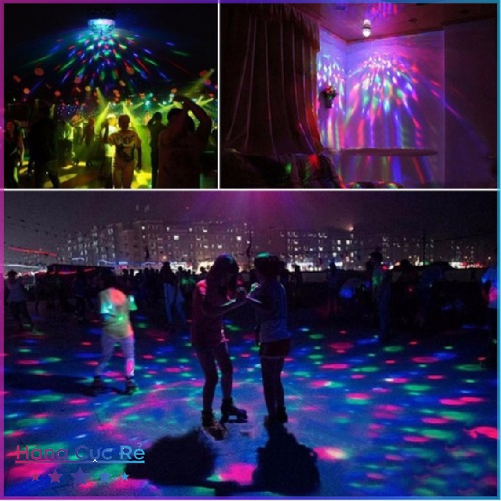 Đèn led trang trí phòng ngủ sân khấu vũ trường karaoke, Bóng mini 3W xoay 7 màu - Shop Hàng Cực Rẻ