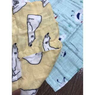 sét 3 khăn sữa sợi tre muslin tree