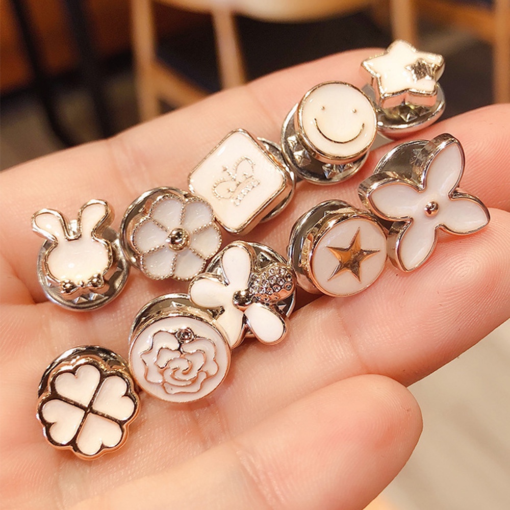 Set 10 khuy măng sét cài áo / khăn choàng điều chỉnh được phong cách Hàn Quốc cho nam và nữ