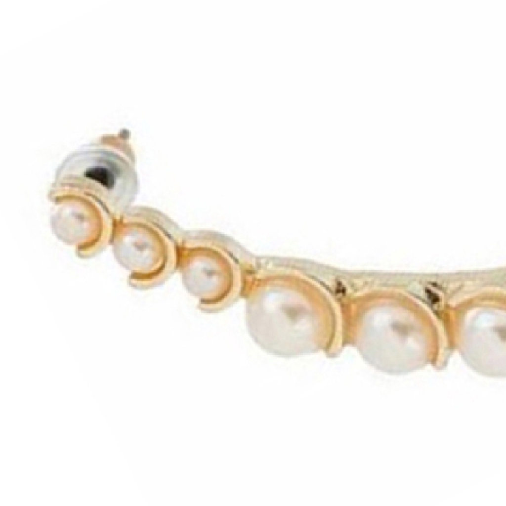 Khuyên tai liền vành đính ngọc trai thời trang cho nữ