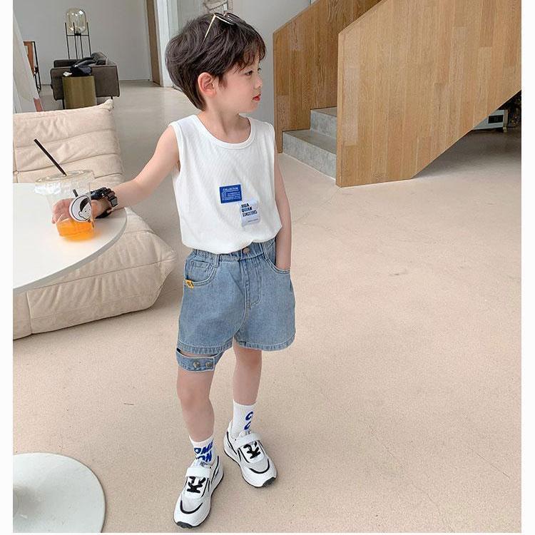 [Babycat Hàng Có Sẵn Quần Jean Ngắn Mỏng Phong Cách Nhật Bản Hàn Quốc Thời Trang Mùa Hè 2022 Dành Cho Bé Trai