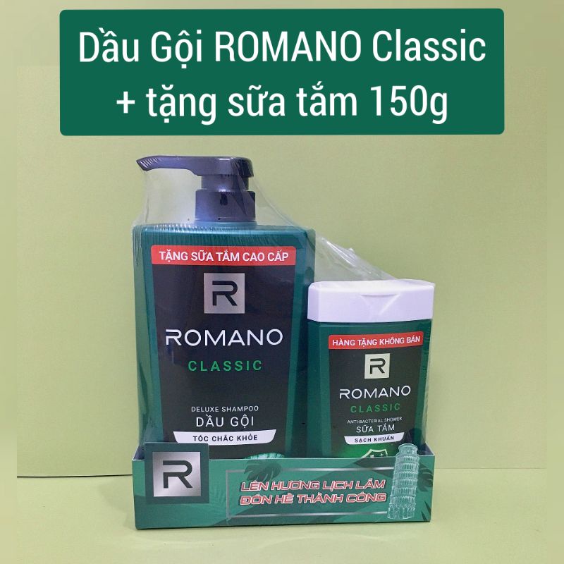 Dầu gội romano cho tóc chắc khỏe 650g+tặng