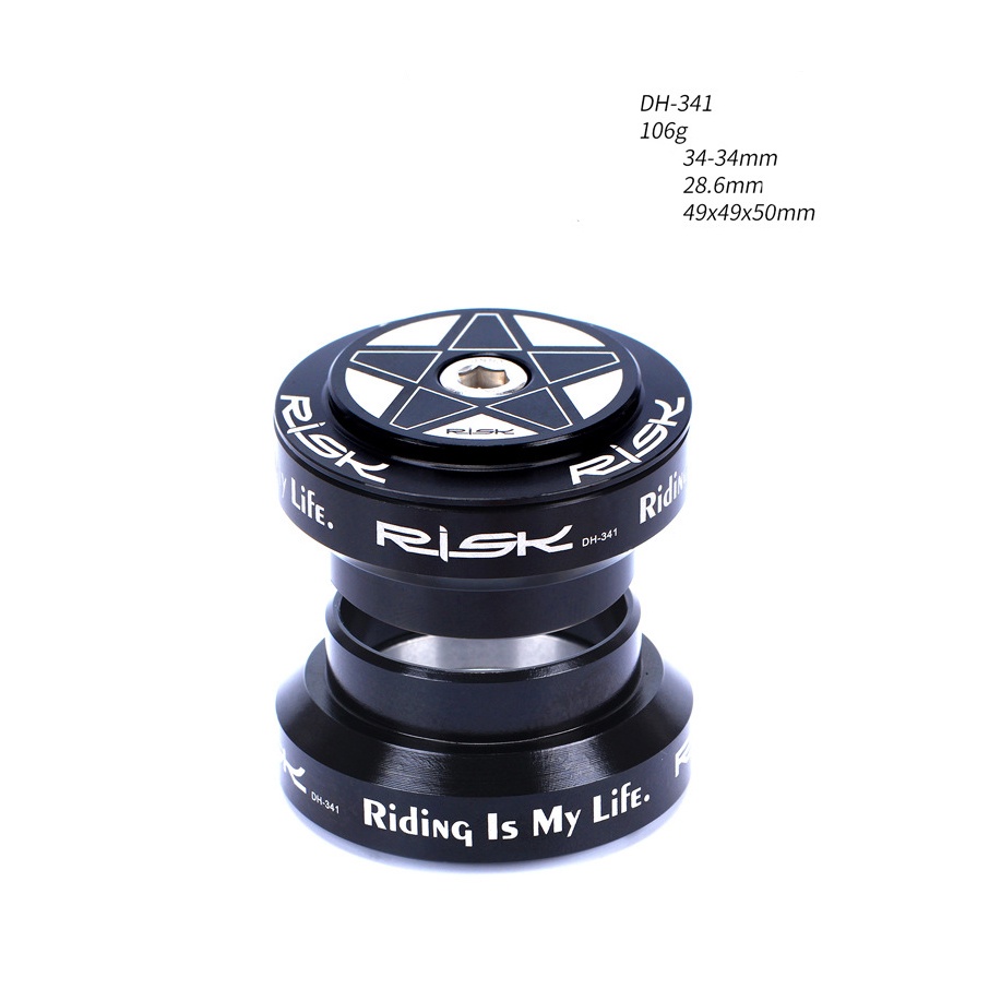 Bộ chén cổ hiệu Risk xe đạp leo núi fixgear bạc đạn nhôm 34mm cổ nổi