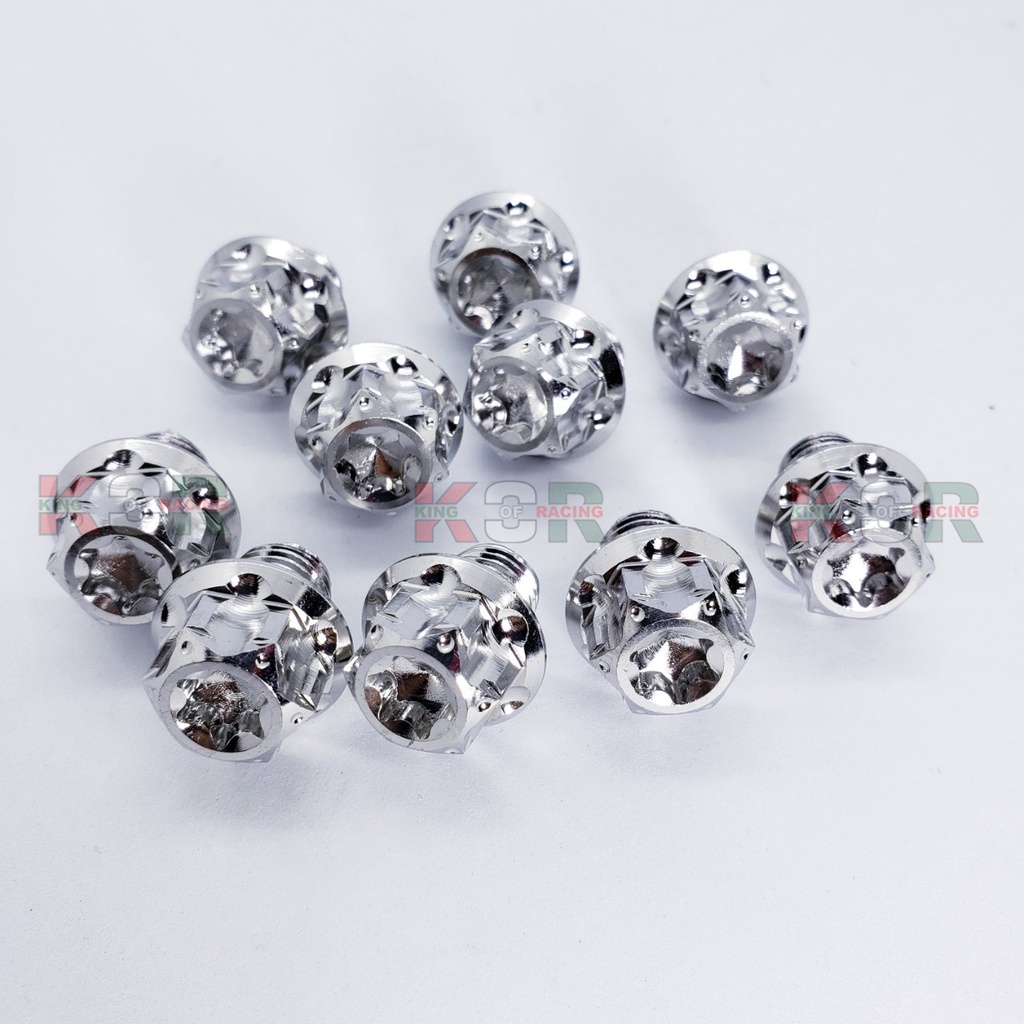 Ốc chân gương salaya 10li1 inox 304 sáng bóng gắn bên phải xe máy exciter, winner, sirius..., giá 1 ốc