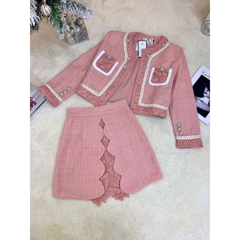 Set dạ viền ren siêu hot nhà Ashyley