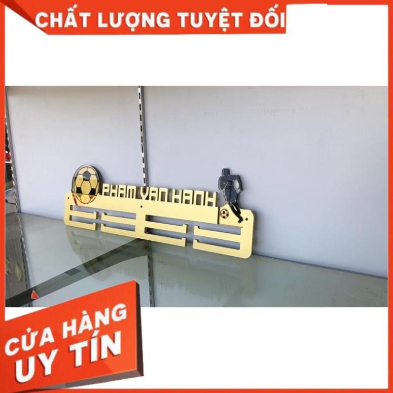 Giá treo huy chương bóng đá, 58cm x 18cm, màu RichGold