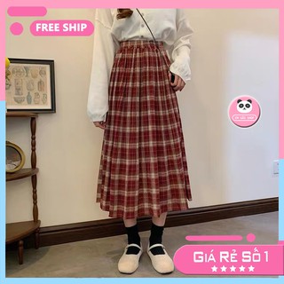 Chân váy dài kẻ caro Ulzzang chất đẹp phong cách Nhật Bản 🌺Em Gấu Shop 🌺