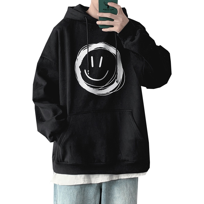 Áo hoodie tay dài vai xệ size lớn dáng rộng M-5XL phong cách sinh viên đại học Nhật Bản Hồng Kông đơn giản cho nam | BigBuy360 - bigbuy360.vn