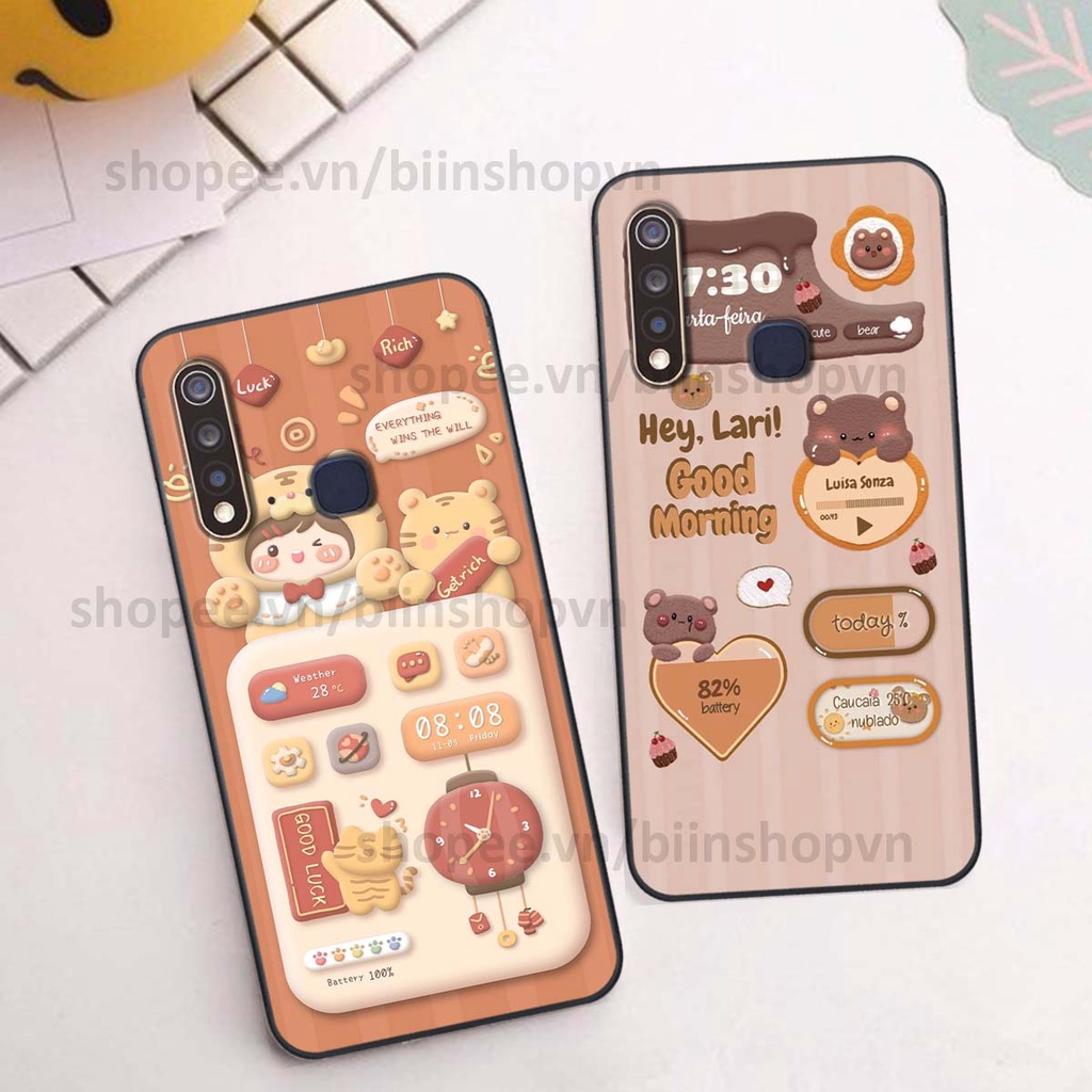 Ốp Vivo Y19 / U3 in 3D icon gấu nổi siêu xinh, siêu đáng yêu, cá tính phong cách