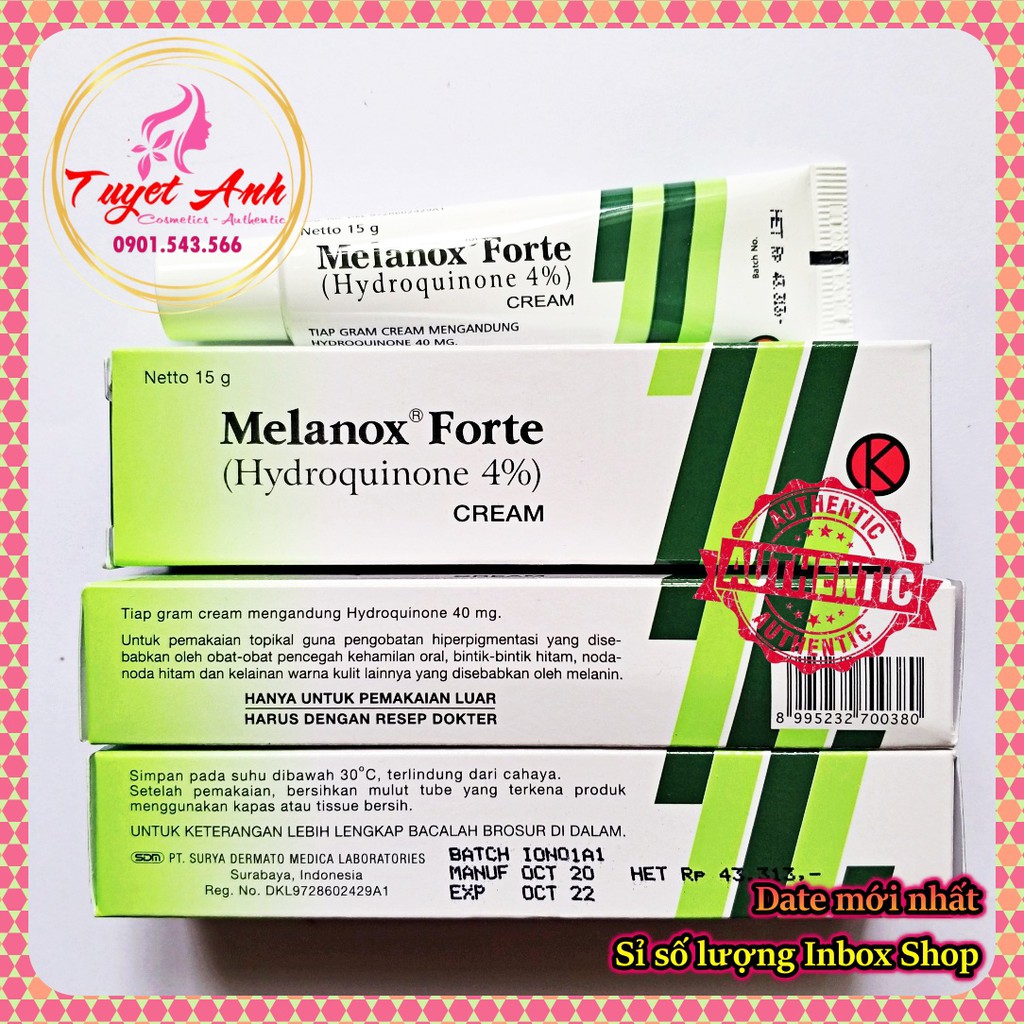 [AUTH-Date mới] Melanox Forte - Hydroquinone 4% - Kem hỗ trợ giảm thâm, nám, tàn nhang.