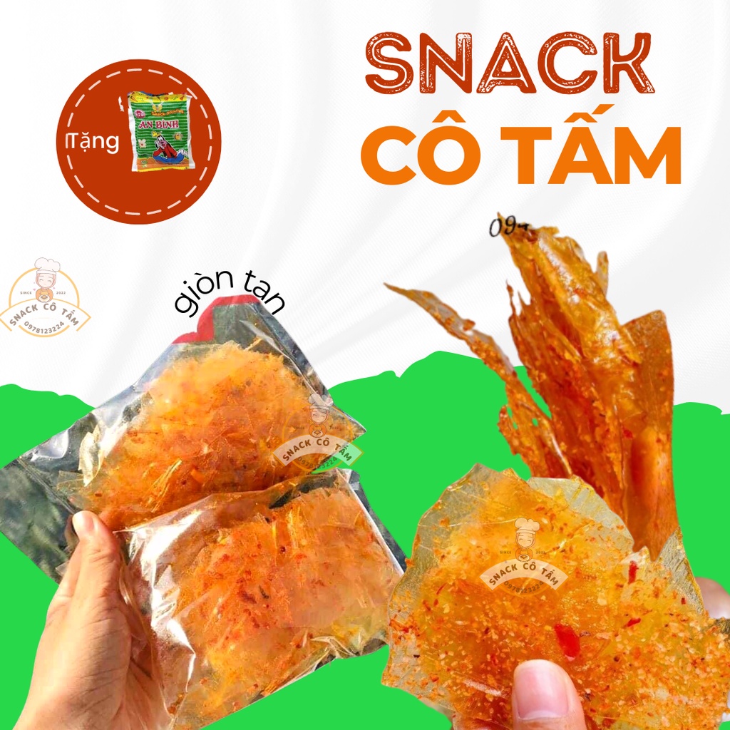 Bánh tráng sấy mắm tép ngon giòn Bình Định túi 50-60g Snack Cô Tấm