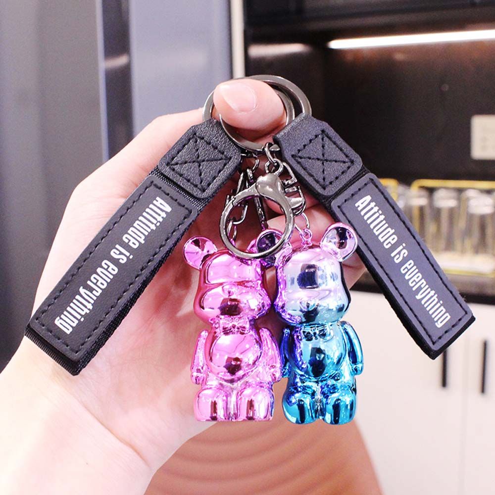 Móc khóa hình gấu hoạt họa nhiều màu sắc tùy chọn đáng yêu