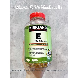 Vitamin e kirkland 400iu 500viên của mỹ 🇺🇸🇺🇸
