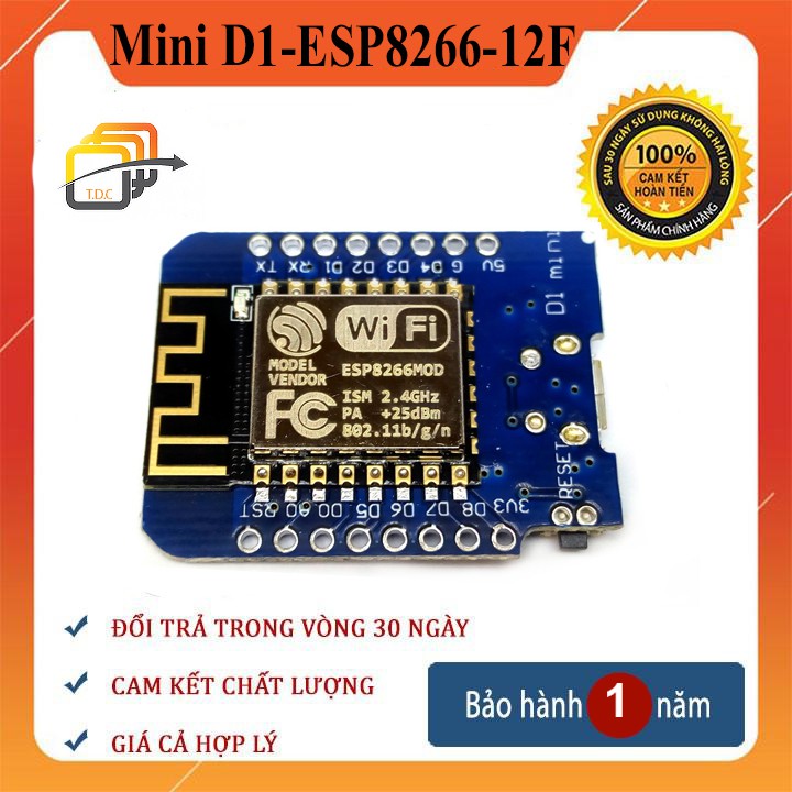 Bo mạch thu phát wifi ESP8266 WEMOS D1 MINI - Tự học Arduino