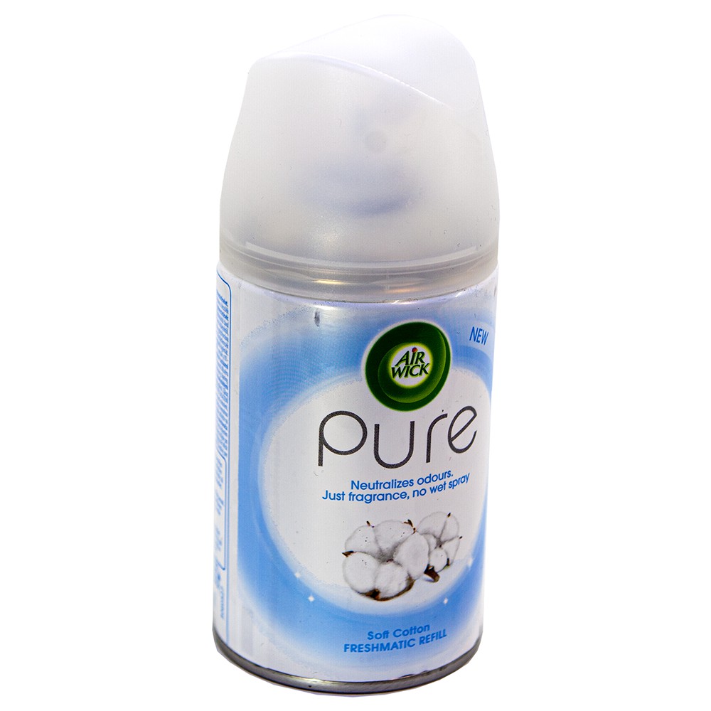 Bình xịt tinh dầu Air Wick Soft Cotton 250ml QT06518 - hương hoa bông, bình phun tinh dầu cao cấp, thơm phòng, khử mùi