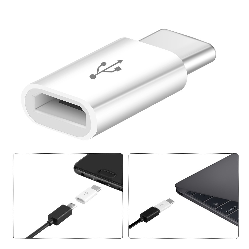 Đầu Chuyển Đổi Cổng Micro Usb 2.0 Sang Usb 3.1 Type-c Cho Samsung Galaxy Note 8 S8 Plus Apple Macbook N