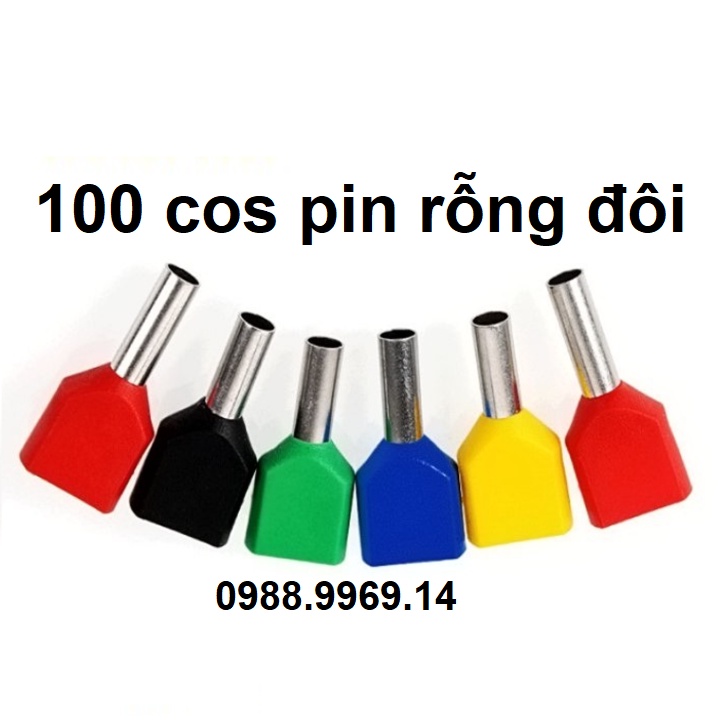Cos pin rỗng đôi đủ loại TE đầu cốt dây điện pin rỗng túi 100 cái TE2508 TE4012 TE6014 TE10-14 TE16-14 đầu cos kim đôi