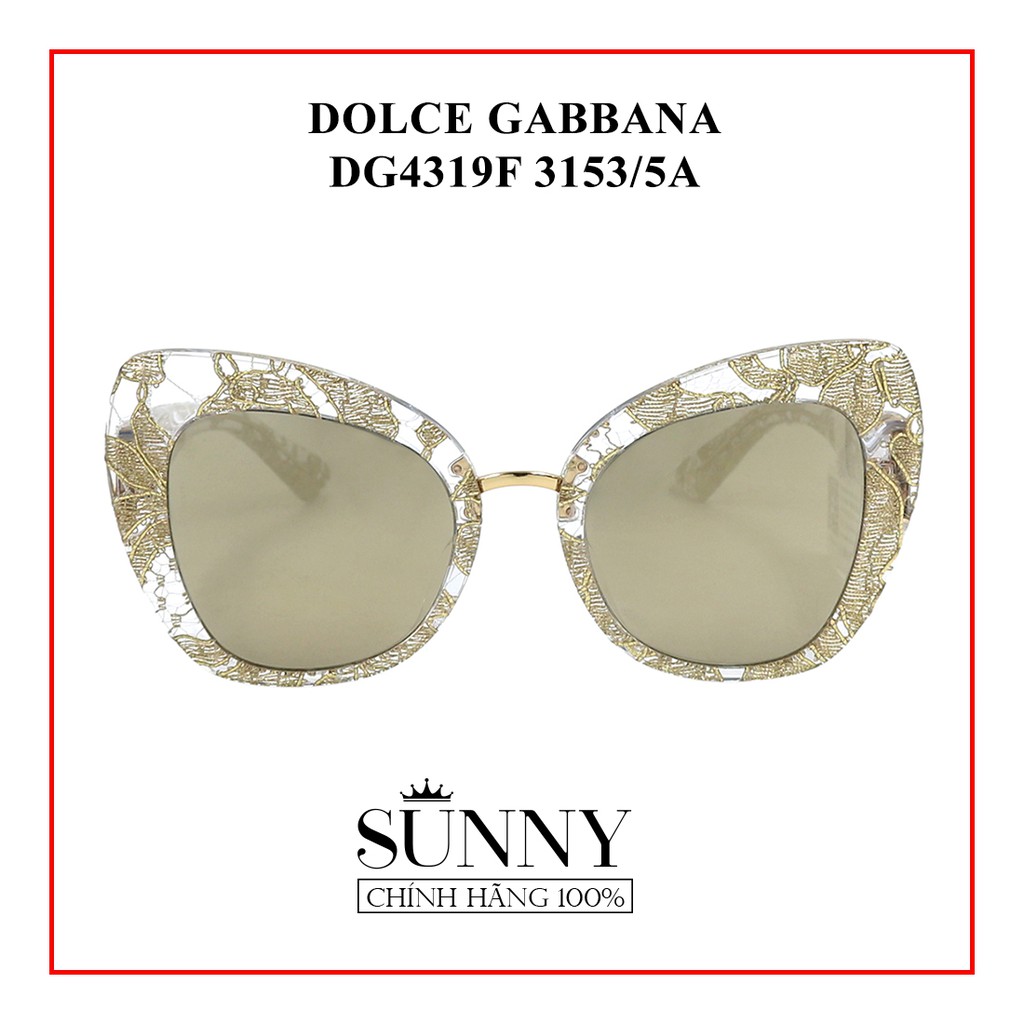 Kính mát chính hãng Dolce&amp;Gabbana DG4319F màu sắc thời trang, thiết kế dễ đeo bảo vệ mắt