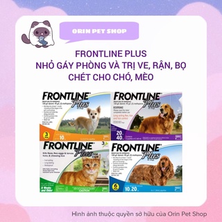 Frontline plus nhỏ gáy phòng, trị ve, rận cho chó mèo