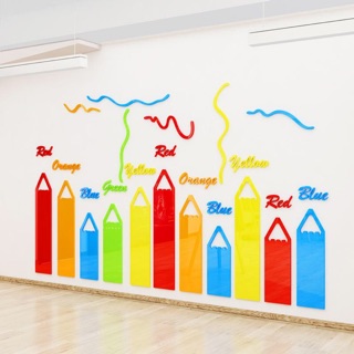 tranh dán tường cho bé, tranh dán phòng ngủ cho bé- bút chì, trang trí mầm non, trang trí khu vui chơi trẻ em