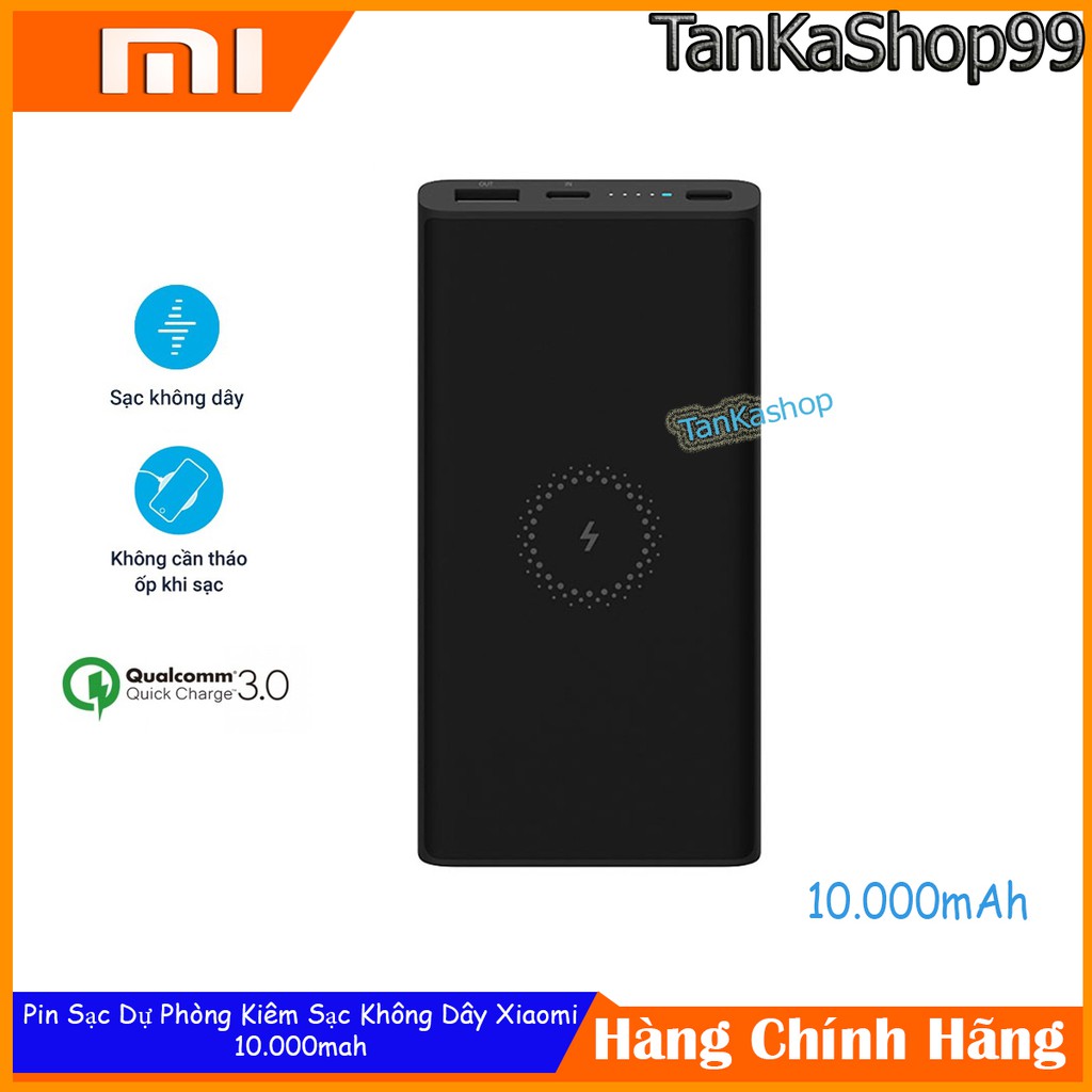 Pin Sạc Dự Phòng Kiêm Sạc Không Dây Xiaomi 10.000mAh