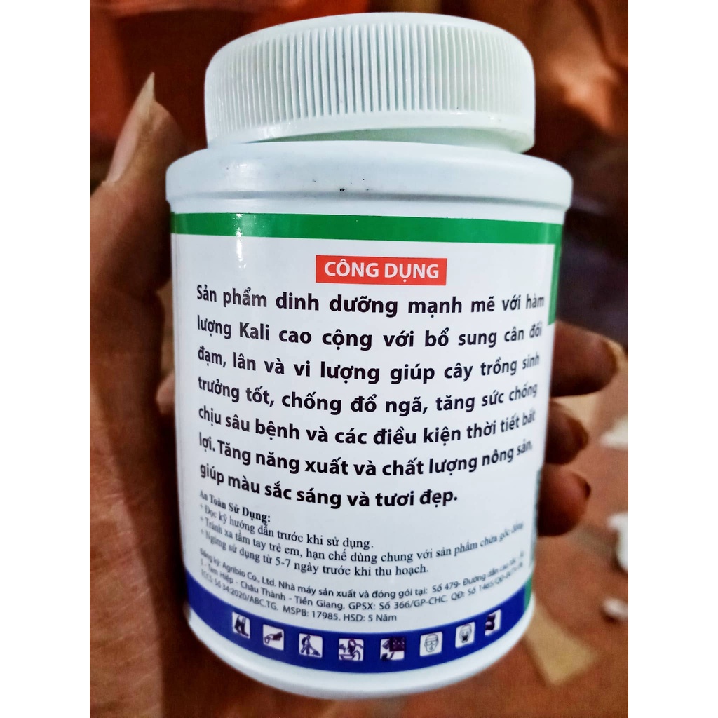 Siêu Kali 100gr_Phân bón lá NPK 7-5-44 ABIO-34_ra hoa nhiều, bông to, hạn chế rụng hoa, quả non, to trái, cứng cây_Kaly