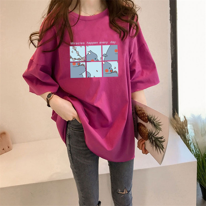 Áo thun nữ tay lỡ form dài rộng thời trang hàn