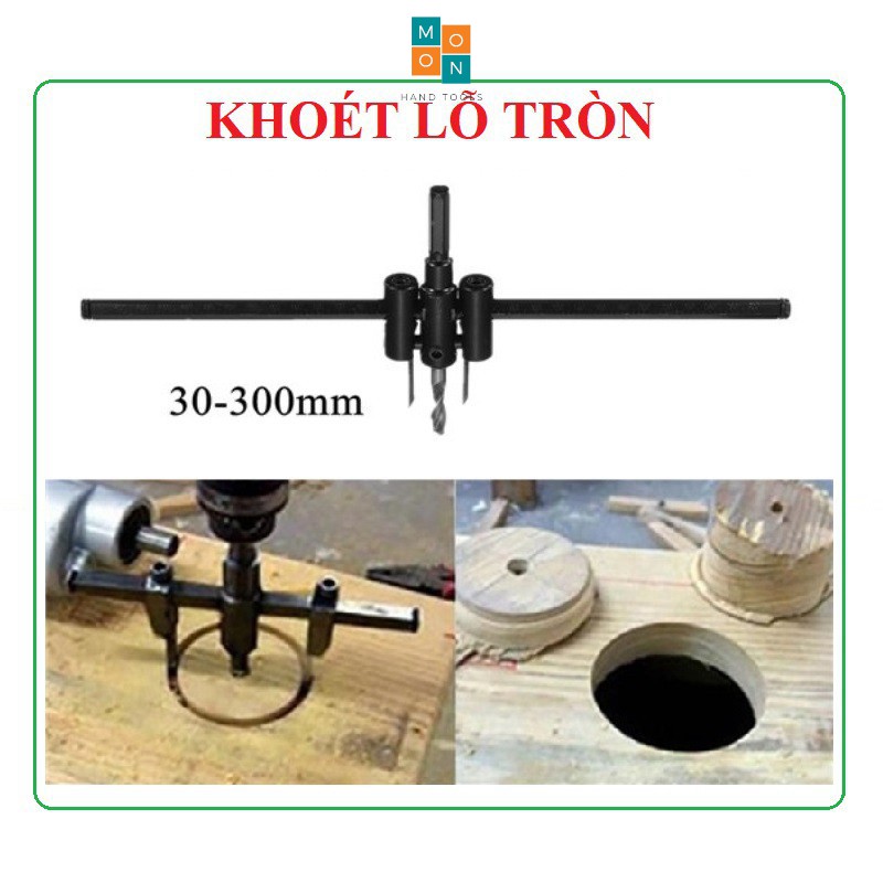 Khoét lỗ tròn 30-300mm trên gỗ, thạch cao, nhựa mica - Mui khoan khoet lo tron