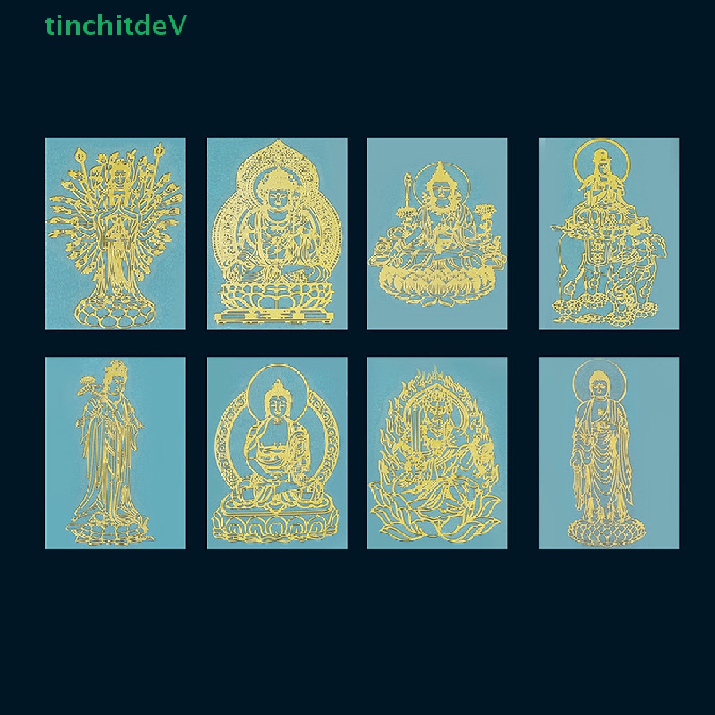 1 Miếng Dán Trang Trí Điện Thoại / Cửa Sổ Hình Tượng Phật Tây Tạng Màu Vàng Kim 3D