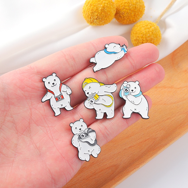 Ghim Cài Áo Hình Gấu Hoạt Hình Dễ Thương Cho Bé