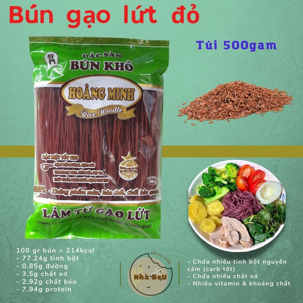 Bún gạo lứt đen/ đỏ ăn kiêng - Phở gạo lứt - Miến khoai lang - eat clean, thực dưỡng, không đường - Hoàng Minh