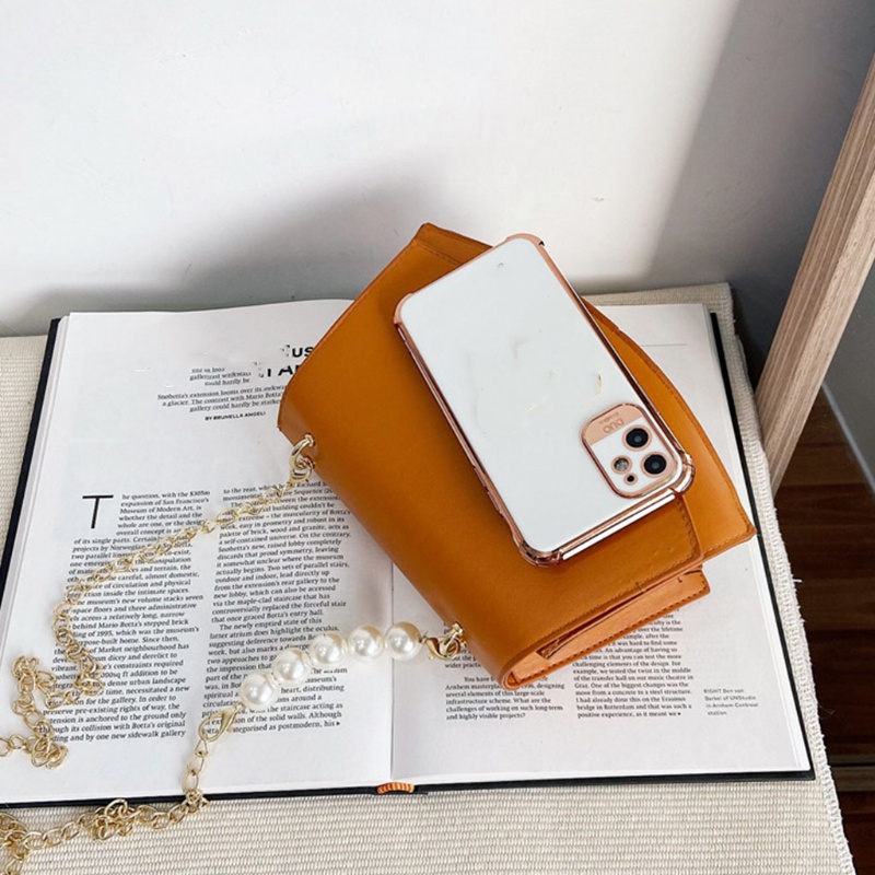 Túi Xách Da PU Phối Dây Xích Đeo Vai Thời Trang Mùa Hè Cho Nữ