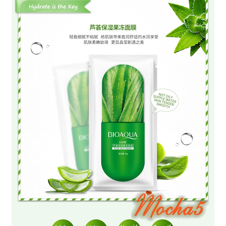 Mặt nạ ngủ VIÊN THUỐC BIOAQUA Jelly Mask dưỡng ẩm và trắng da 8g