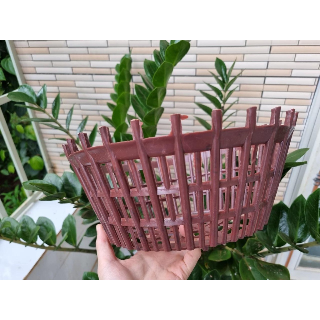 [Siêu Sale] sét 10 chậu nan phụ màu nâu f26 trồng lan hàng loại 1 dày chắc chắn