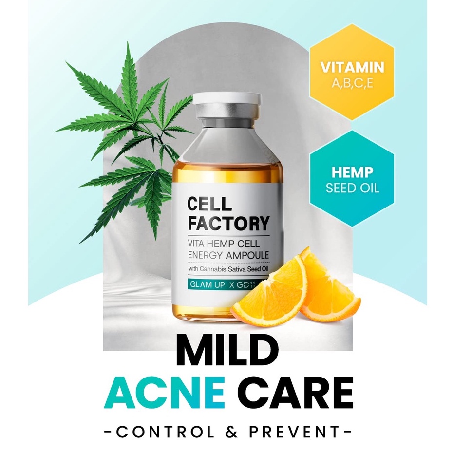 [Siêu Phẩm] Serum sativa 2 trong 1 Vitamin C - HA dưỡng ẩm từ hạt Gai Dầu - Cell Factory Phiên Bản Nội địa Mỹ