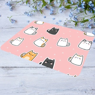 Miếng lót chuột in hình Mèo Trắng Đen Vàng